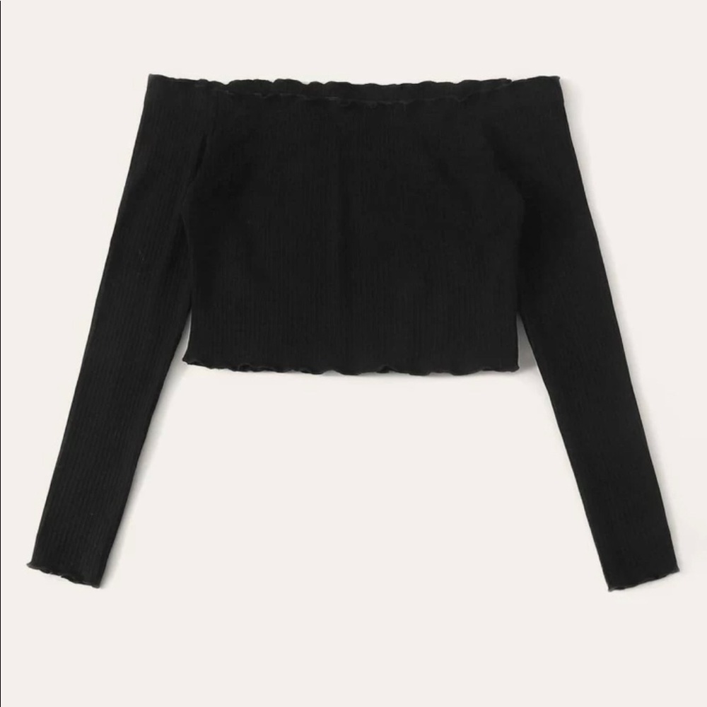 lettuce edge rib-knit tee